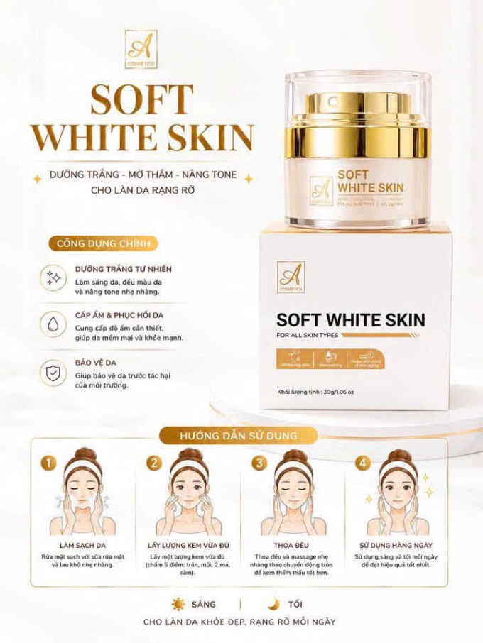 FACE SỮA MỊN - SOFT WHITE SKIN -Dưỡng trắng da hiệu quả