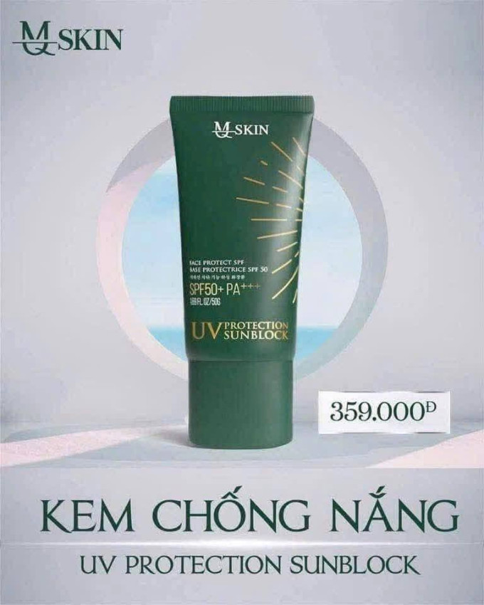 Kem chống nắng MQ SKIN Với chỉ số SPF50 giúp bảo vệ da trước tác động từ tia UV
