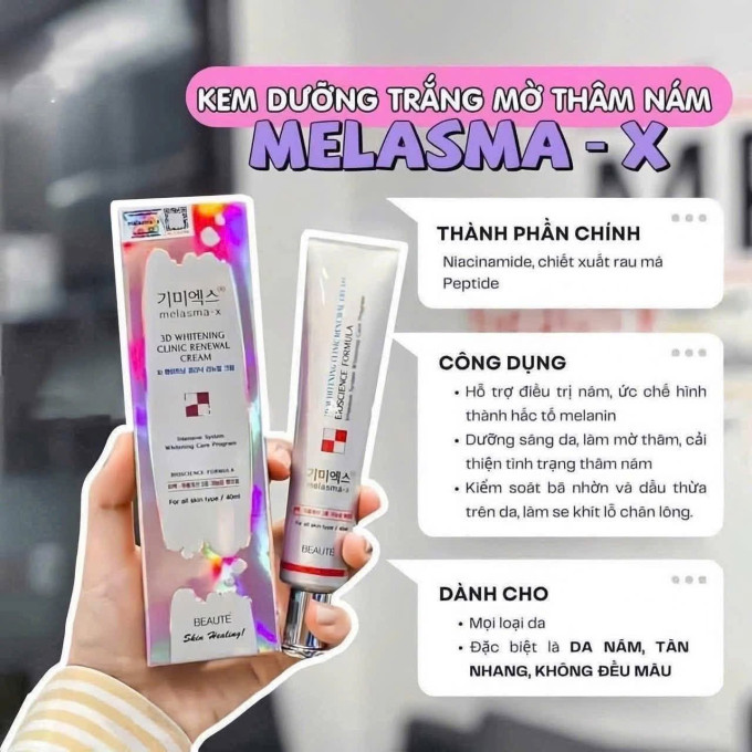 Kem Melasma-X 3D Whitening Clinic – Hỗ Trợ Làm Mờ Nám, Dưỡng Da Sáng Khỏe