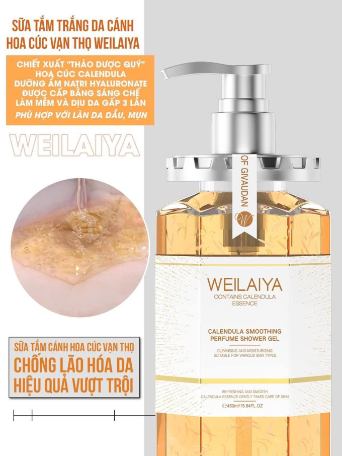 Ưu điểm nổi bật của sữa tắm hoa cúc Weilaiya