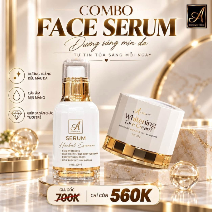 Kem face pháp 20g + Serum trắng da herbal essence 30ml