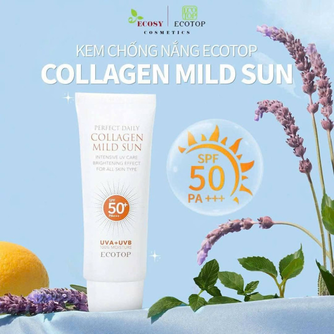 Kem Chống Nắng Ecotop Perfect Daily Collagen Mild Sun SPF50+ PA+++