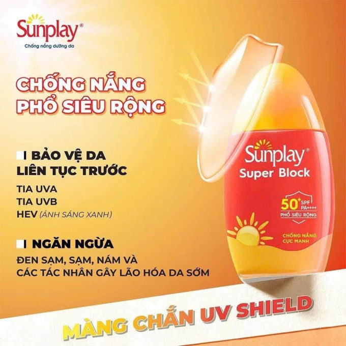 Sữa Chống Nắng Sunplay Super Block SPF50+ 70g – Chống Nắng Hằng Ngày, Bảo Vệ Da Tối Ưu