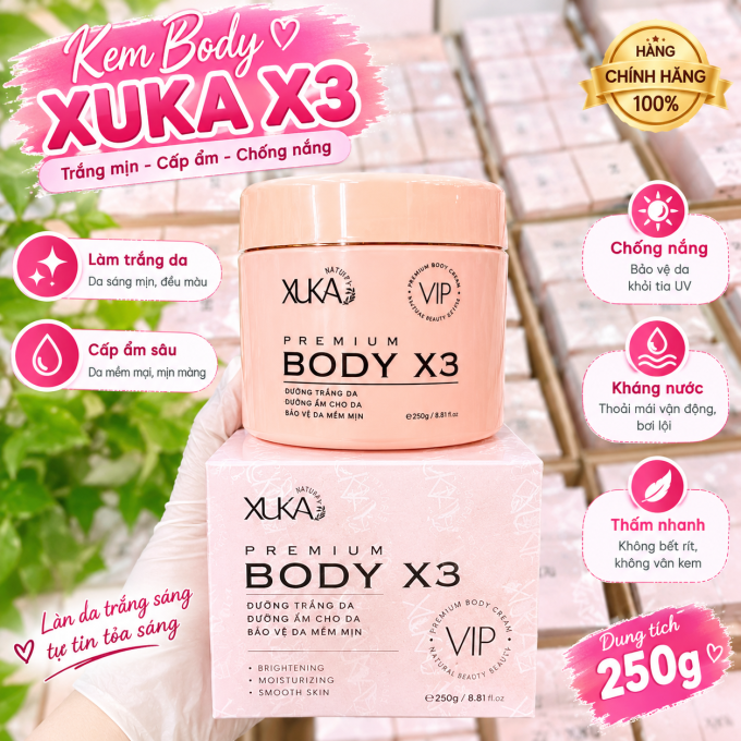 Body Xuka X3 dưỡng trắng da được nhiều khách hàng tin dùng