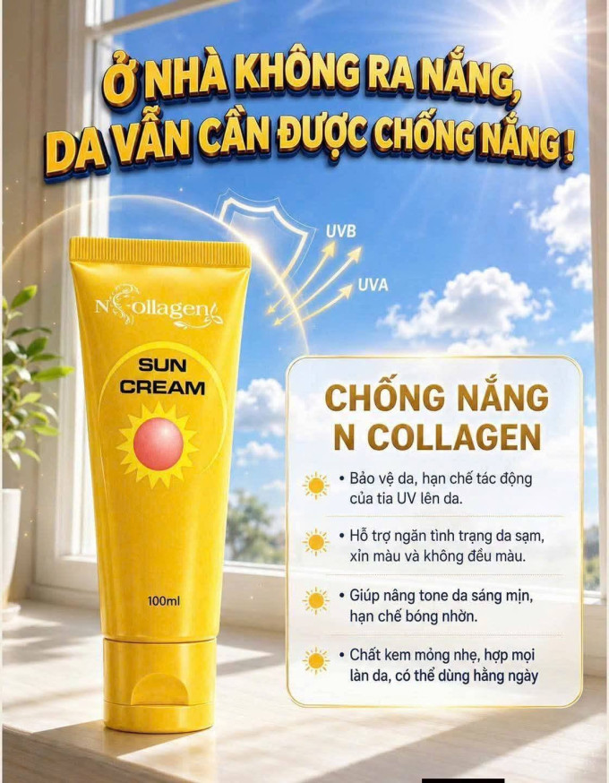 Kem chống nắng N Collagen Sun Cream 100ml – Kem chống nắng giúp da sáng mịn