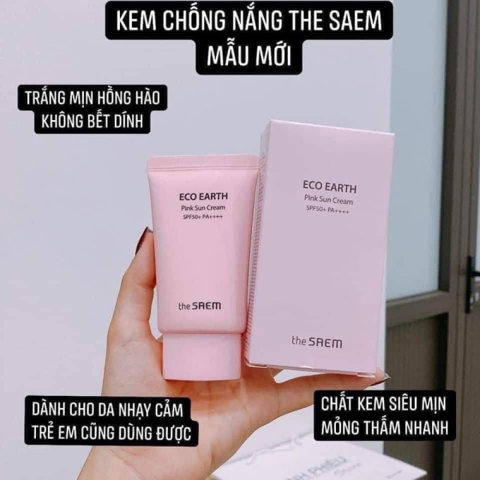 Kem chống nắng THE SAEM Eco Earth Pink Sun Cream EX