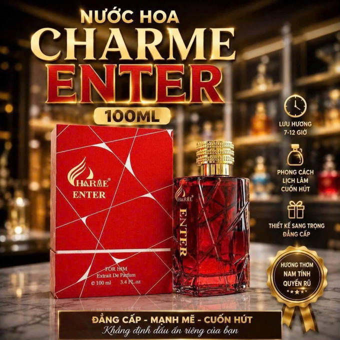 Nước hoa nam Charme Enter 100ml – Hương thơm nam tính đầy cuốn hút