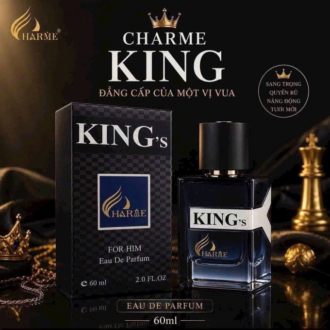 Nước Hoa Nam Charme King 60ml – Hương Gỗ Ấm Áp, Cuốn Hút
