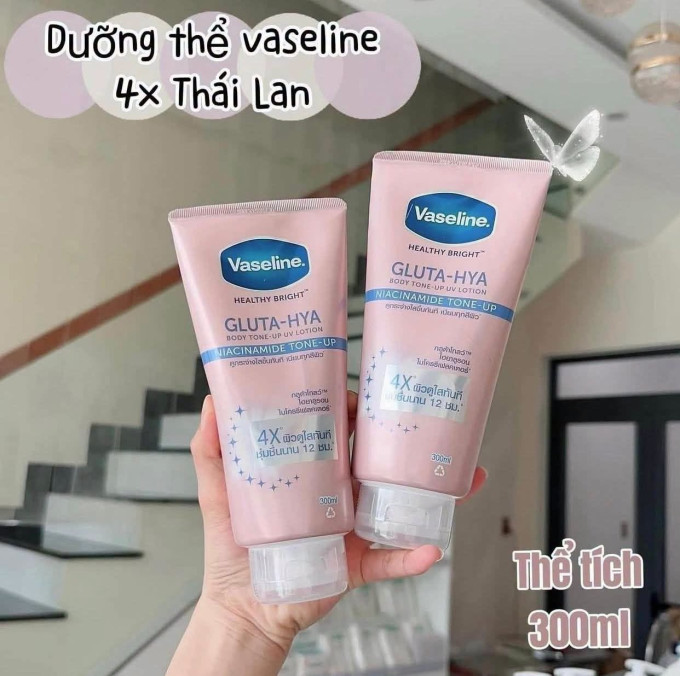 Vaseline 4X Gluta-Hya Body Tone Up 300ml – Dưỡng Thể Cho Da Body Sáng Mịn