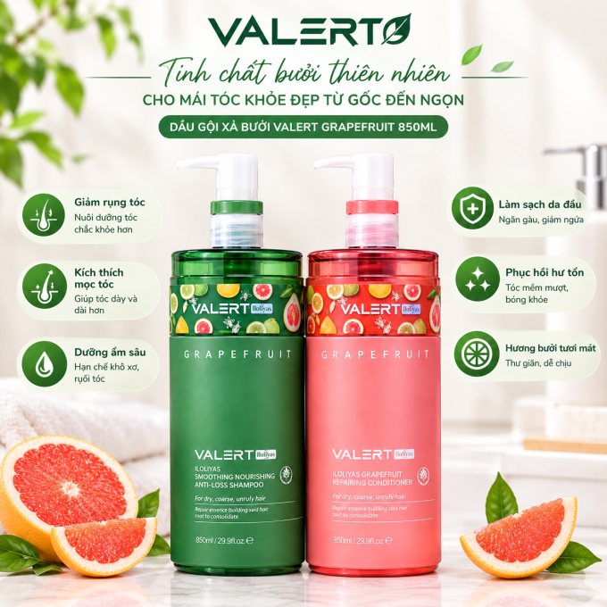 Vì sao nên chọn bộ dầu gội xả Valert Grapefruit 850ml
