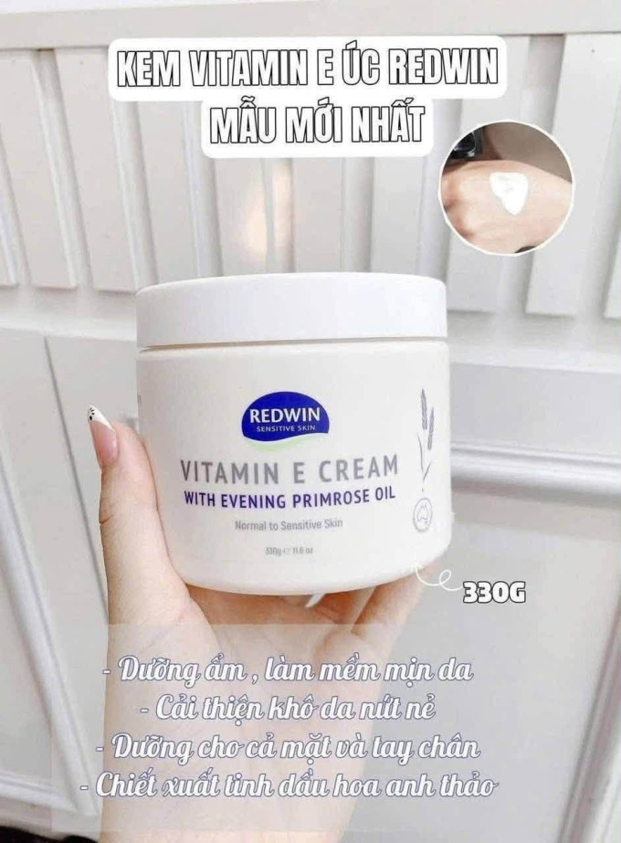 Kem Dưỡng Ẩm Vitamin E Úc Redwin 330g – Chăm Sóc Da Khô Mềm Mịn