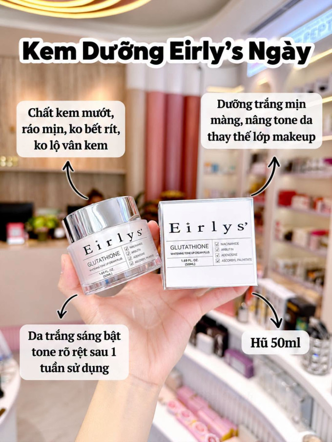 Kem Dưỡng Trắng Da Eirlys Glutathione Whitening Tone Up Cream 50ml