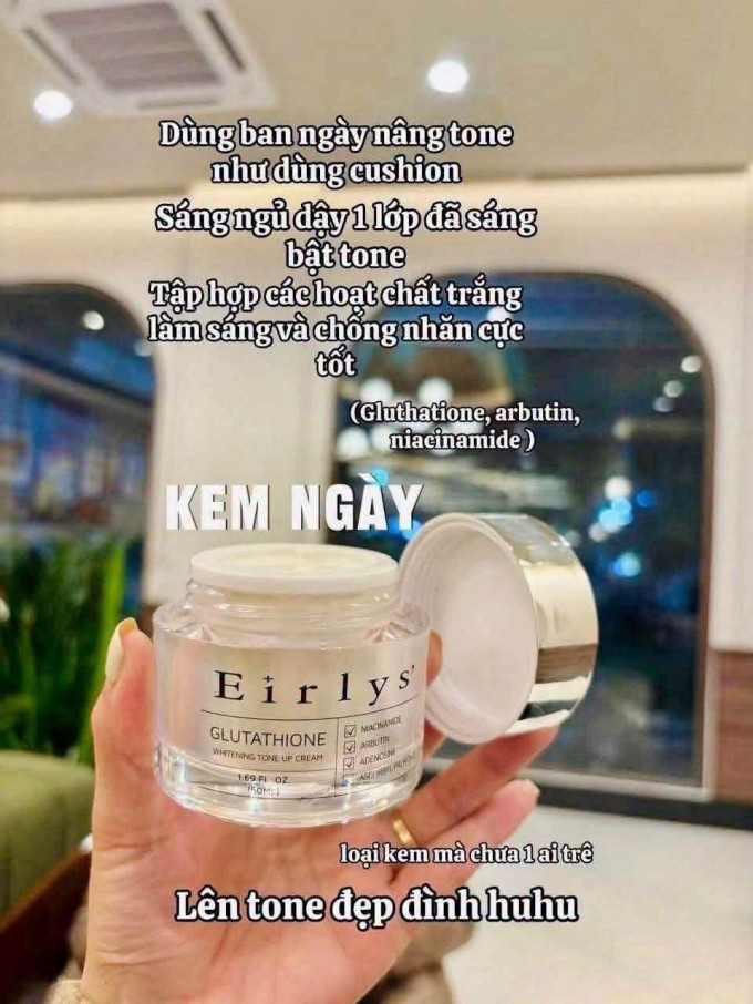Kem Dưỡng Hỗ Trợ Nâng Tone Ban Ngày Eirlys Glutathione Whitening Tone Up Cream