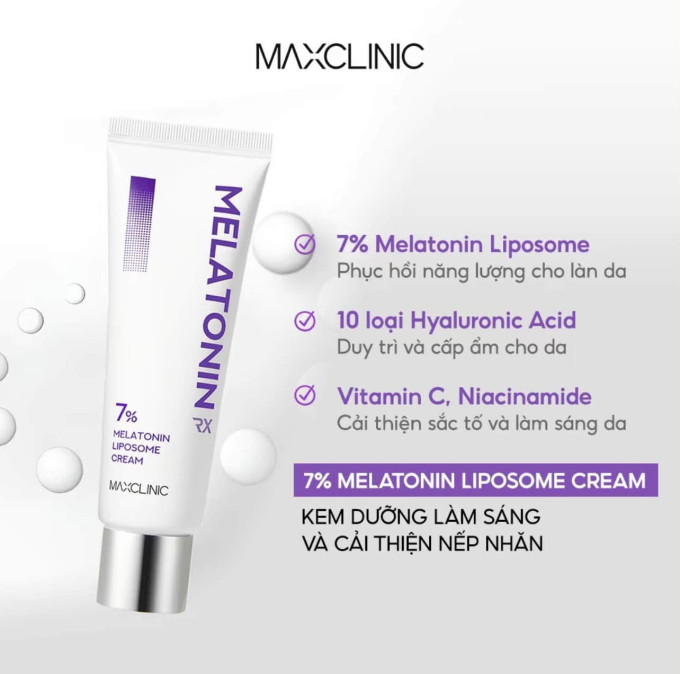 Kem Dưỡng 7% Melatonin Liposome Maxclinic 50ml – Dưỡng Ẩm, Hỗ Trợ Làm Sáng Da